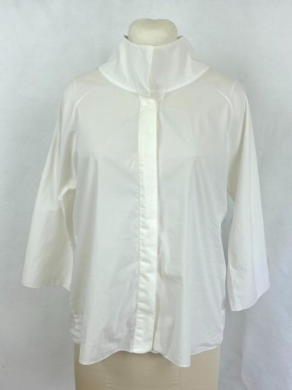 Yeohlee Button Down Shirt Convertible Collar Classic Minimalist Lightweight 14